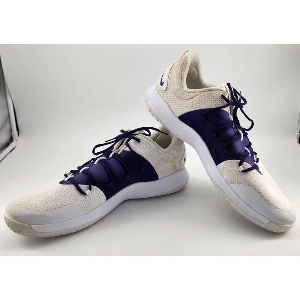Nike Mens Hyperdunk X Low TB White Purple Basketball Shoes‎ Size 20 AT3867-111